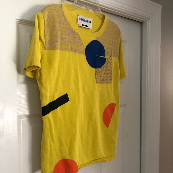 European “Con/fashion” Chest Pocket Knit Sweater Top Blouse - Picture 13 of 16